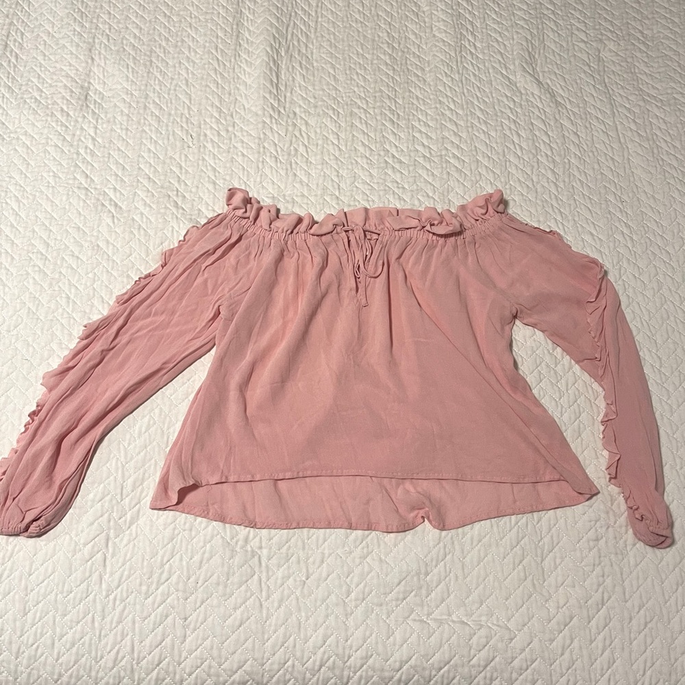 Pink off the shoulder long sleeve